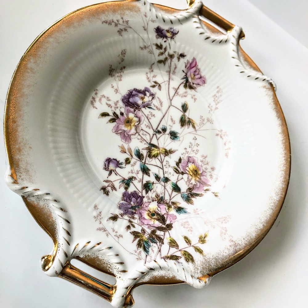 Antique  rare KPM porcelain plate with gold rim home decor